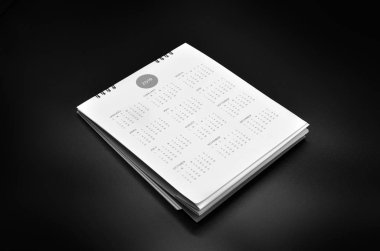 en az takvim 2019 mockup siyah arka plan üzerine
