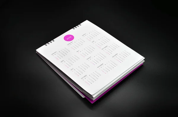 Minimal Calendar 2019 Mockup Black Background — Stock Photo, Image