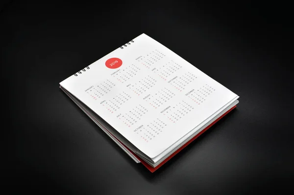 Calendário Mínimo 2019 Mockup Fundo Preto — Fotografia de Stock