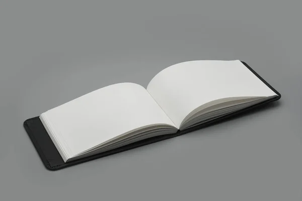 Modelo Papel Bloco Notas Livro Página Branco Branco — Fotografia de Stock