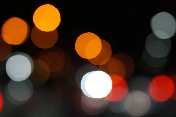 Colorato Strada Cerchio Bokeh Luce Scuro Sfondo — Foto Stock