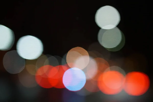 Colorato Strada Cerchio Bokeh Luce Scuro Sfondo — Foto Stock