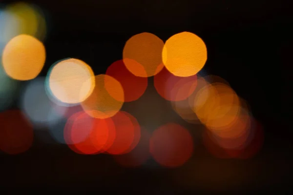 Colorato Strada Cerchio Bokeh Luce Scuro Sfondo — Foto Stock