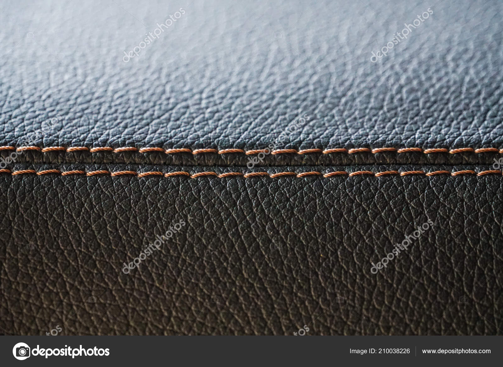 Black Brown Leather Stitch Texture Automotive Interior