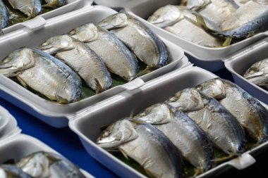 Tayland Körfezi Market Uskumru balığı buğulama