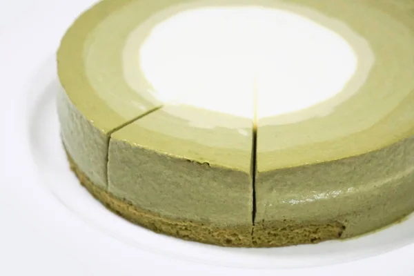 Házi Zöld Tea Mousse Torta — Stock Fotó