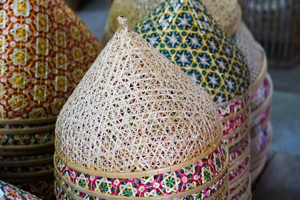 Thailändska Traditionella Vävning Bambu Mesh Mat Cover — Stockfoto