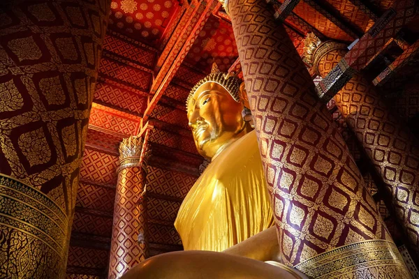 Estatua Grande Imagen Del Buddha Del Oro Templo Tailandia —  Fotos de Stock