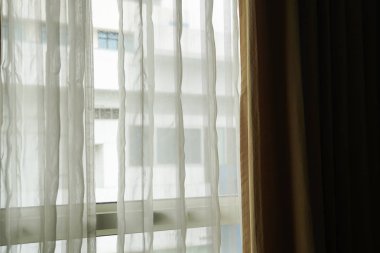 kahverengi beyaz hastane perde güneş ışığı