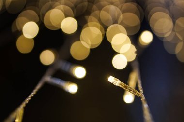 sarı ışık bokeh daire Noel dekorasyon led ampul