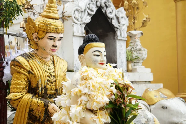 Estatua Imagen Buddha Templo Pagoda Shwedagon Myanmar —  Fotos de Stock
