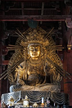 Todaiji tapınağında buda görüntü heykeli tanrıça, Nara, Japonya