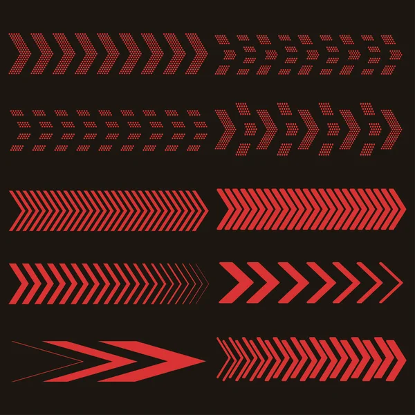 Conjunto de flechas rojas — Vector de stock