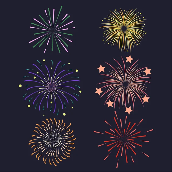 Renkli pırıl pırıl ile havai fişek brusting kümesi