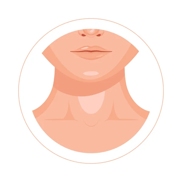 Людський горло, ключиця, губи і значок дизайну носа — стоковий вектор