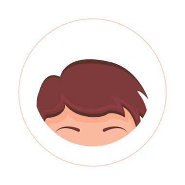 İnsan saçı, alın ve kaş tasarım vektör