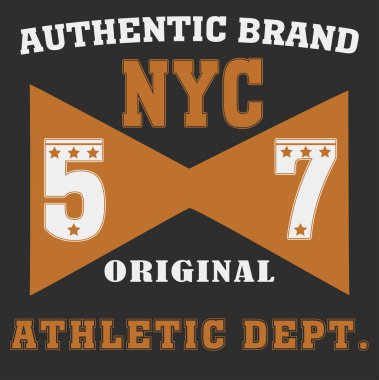 New York Brooklyn spor giyim tipografi amblemi