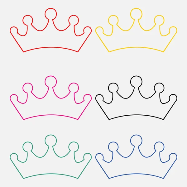 Набір корон принцеси ізольовані на білому тлі векторний дизайн — стоковий вектор