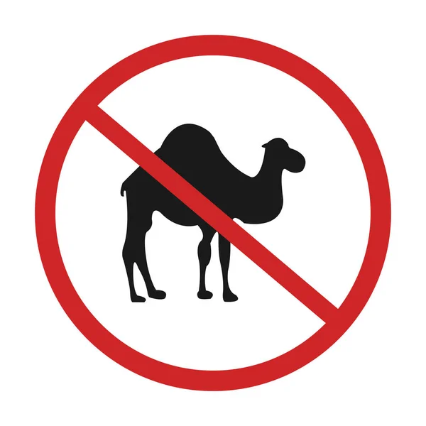 Camel sing design vector illustration not allowed prohibition red circle warning road — Stock Vector