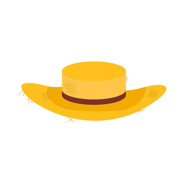 Straw Farmer Hat design vector icon illustration