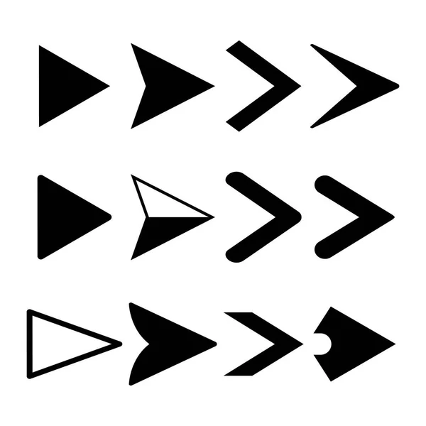 Pijl iconen, pointers logo vector scenografie — Stockvector