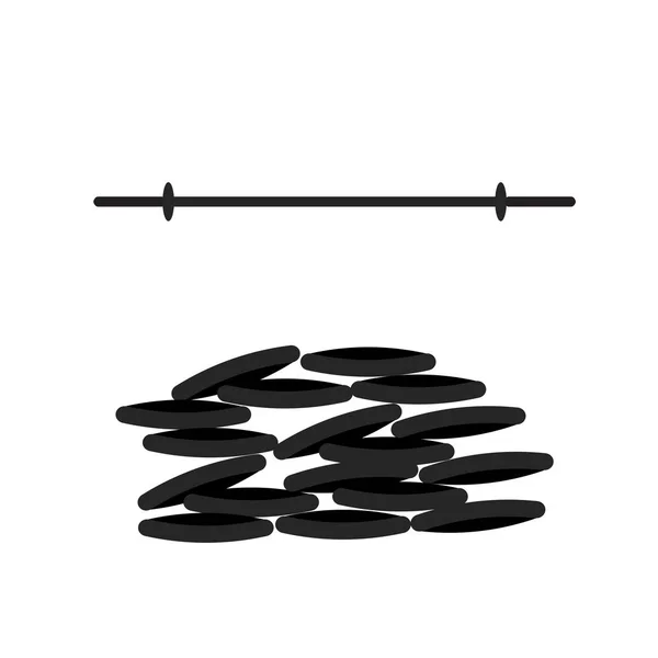 Barbel hitam dengan desain vektor yang berbeda - Stok Vektor