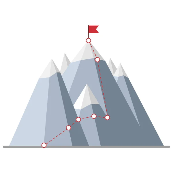 Tepeye tırmanma rotası — Stok Vektör
