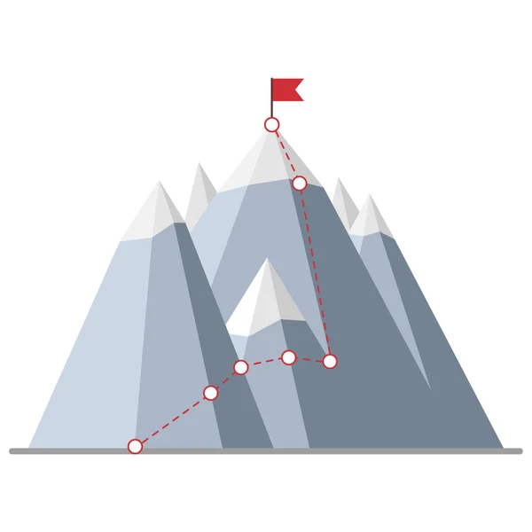 Klimmen route naar piek — Stockvector