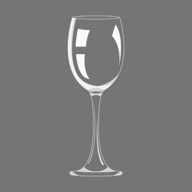 Şeffaflık boş şarap kadehi simge tasarlamak vektör