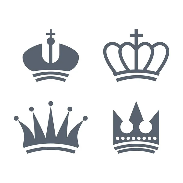 Conjunto de logotipo de coronas reales heráldicas vintage — Vector de stock