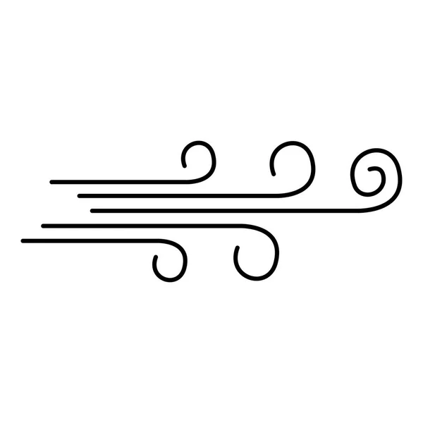 Luftstrom-Symbol. Wind. Silhouetten-Symbolvektor — Stockvektor