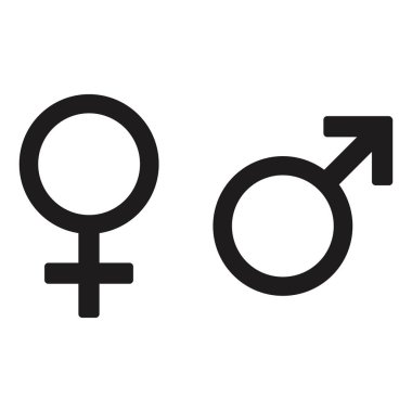 İzole erkek ve dişi simge vektör tasarımı