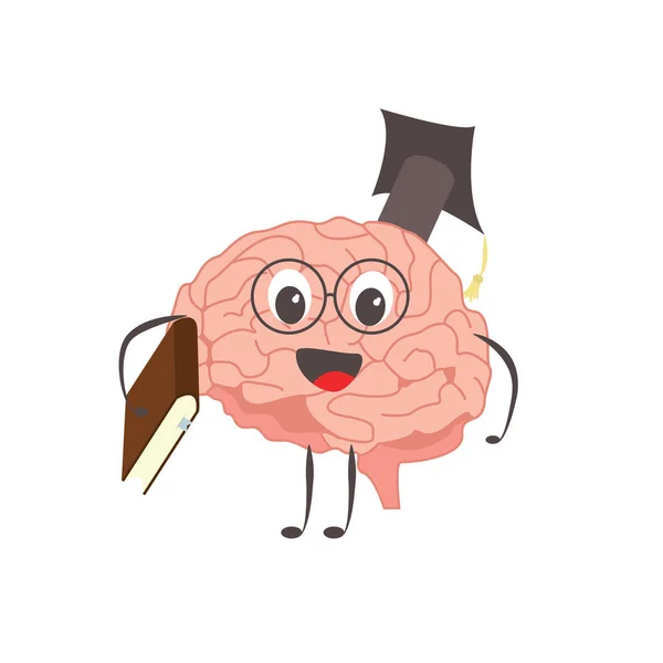 Mozek charactersathlete učení, znalosti cvičení a různé činnosti — Stockový vektor