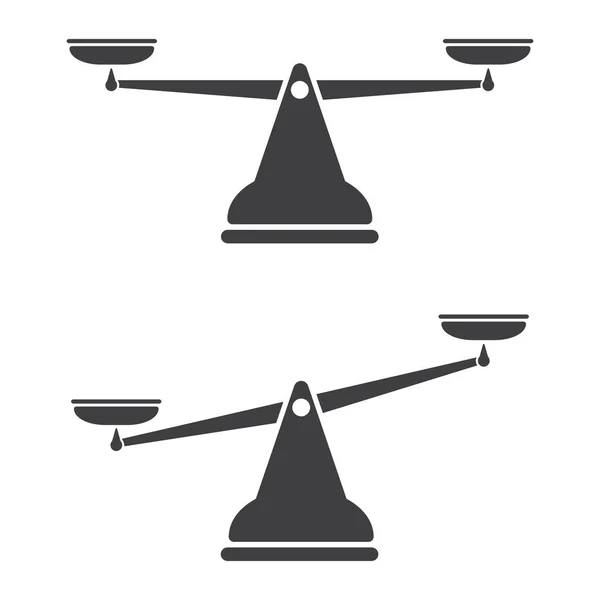 Het pictogram van de schalen. Weegschaal vector vergelijken botanische ontwerp — Stockvector