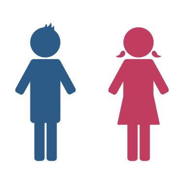 Erkek ve kız simgesi tasarım vektör illüstrasyon