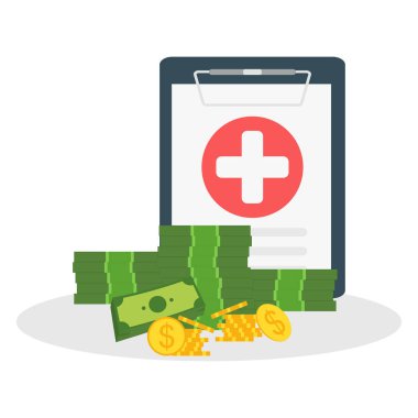 Paralı tıbbi pano belgesi. Sağlık sigortası kavramı