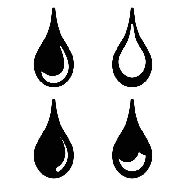 Gouttes icônes de l'eau ensemble vectoriel ensemble de conception — Image vectorielle