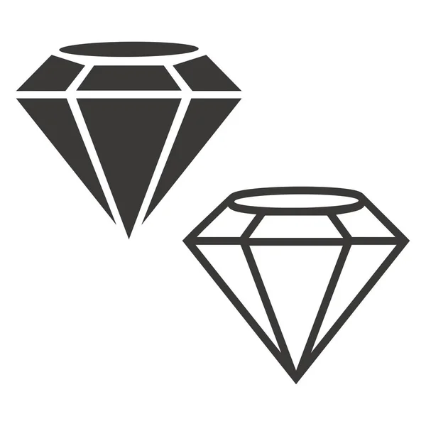 Ícones de contorno de diamante conjunto vetor design ilustração — Vetor de Stock