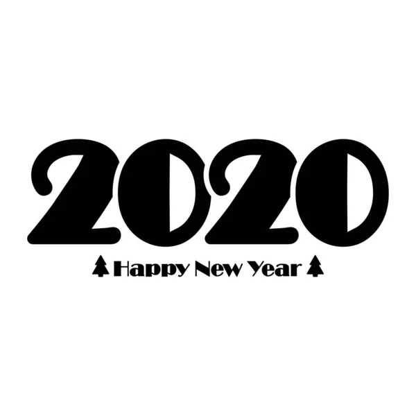 Feliz Ano Novo 2020 com o logotipo das árvores de Natal —  Vetores de Stock