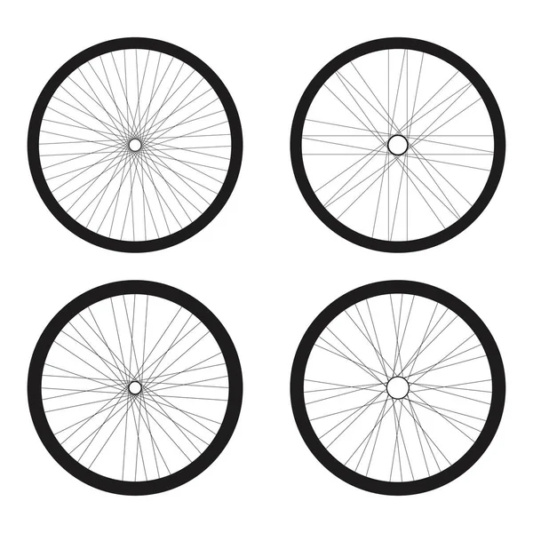 Neumáticos de bicicleta conjunto vector ilustración diseño aislado — Vector de stock