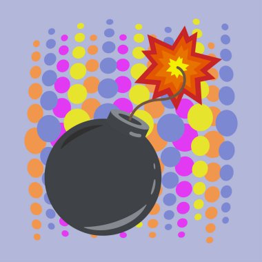 Boom bomba ikonu vektör çizimi izole edildi