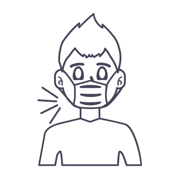 Hombre con máscara icono vector ilustración diseño — Vector de stock