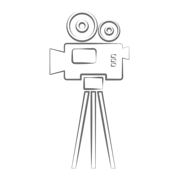 Videokamera-Ikone. Amcorder. Film, Filmlabel — Stockvektor