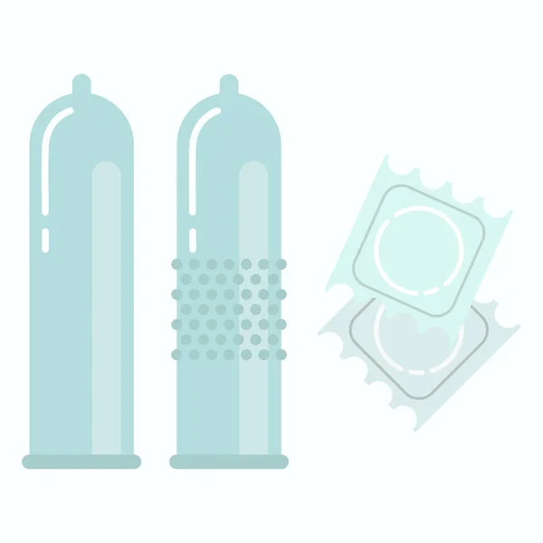 Набір презервативів значок Векторні ілюстрації Дизайн латексу — стоковий вектор
