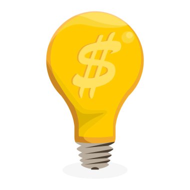İş fikri ikonu. Başlangıç konsepti. Dolarlı ampul