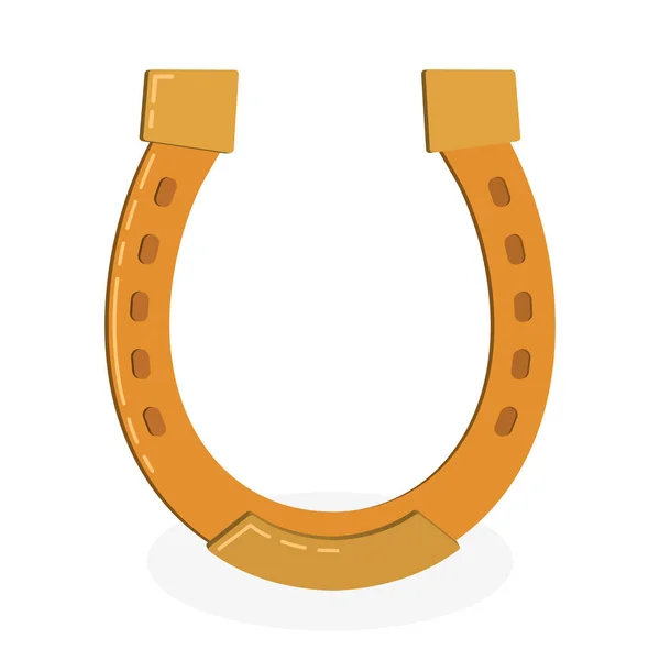 Icono de herradura dorada. Suerte concepto icono diseño vector — Vector de stock