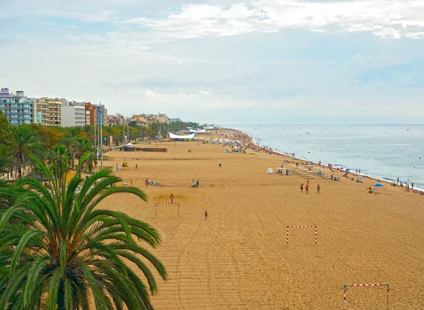 Praia Cidade Calella Parte Destino Costa Brava Catalunha Perto Barcelona — Fotografia de Stock