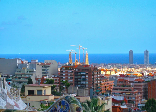 Hermosa Vista Barcelona Desde Parque Güell Capital Cataluña España — Foto de Stock