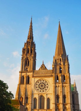 Eure Katedrali Notre-Dame de Chartres IND Chartres görünümünü et Loire Valley, Fransa Loir bölümü