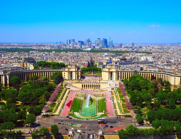 Eiffel Tower Hava Görünümünü Champ Mars Paris Fransa — Stok fotoğraf